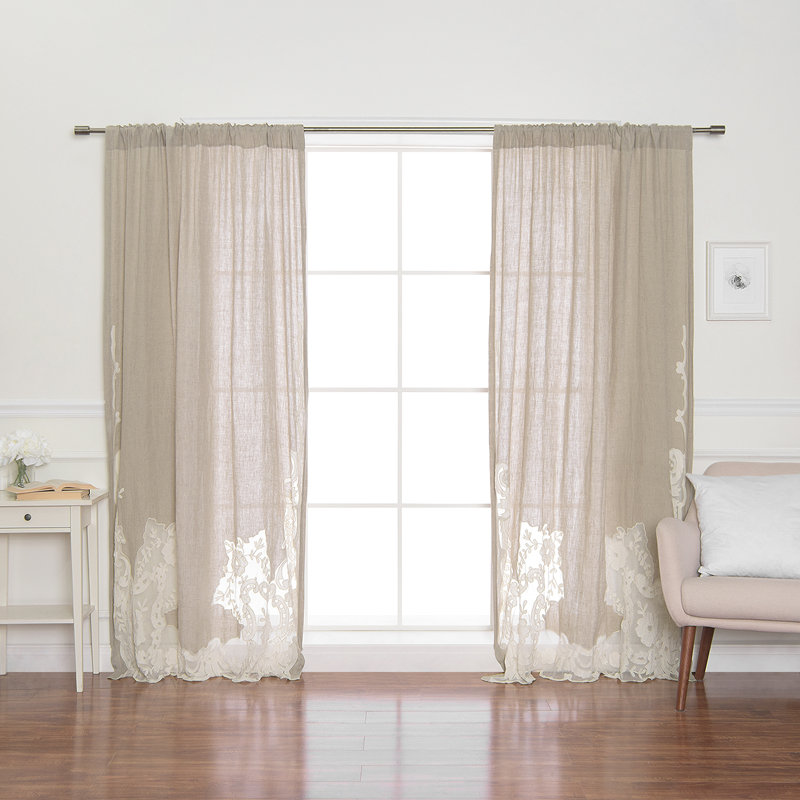 Best Home Fashion, Inc. Rod Pocket Embroidered Linen Curtains & Reviews